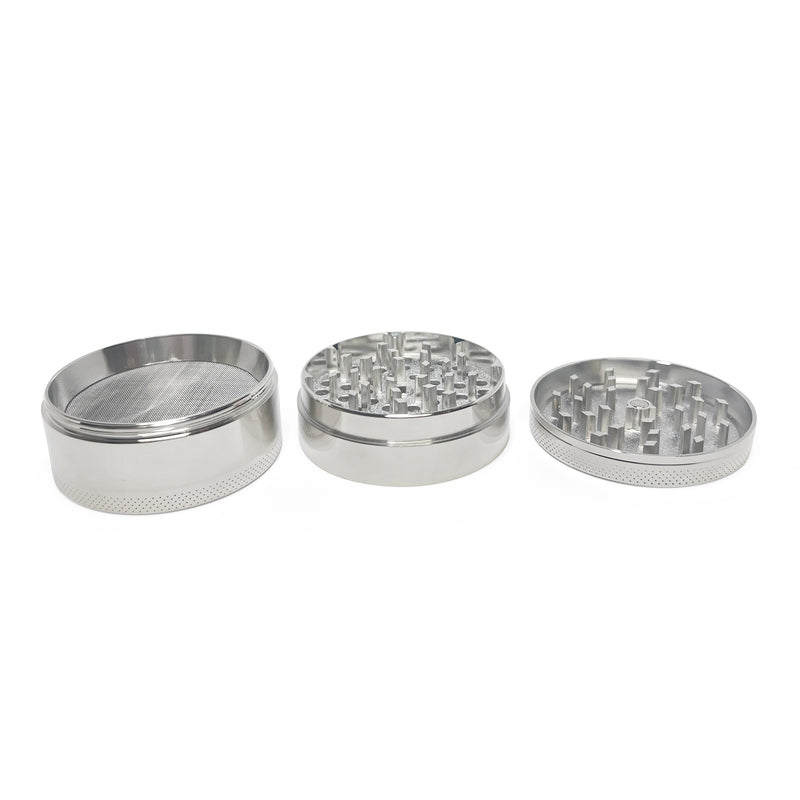 SYDNEY VAPORIZERS - 4PC METAL GRINDER SILVER COLOUR