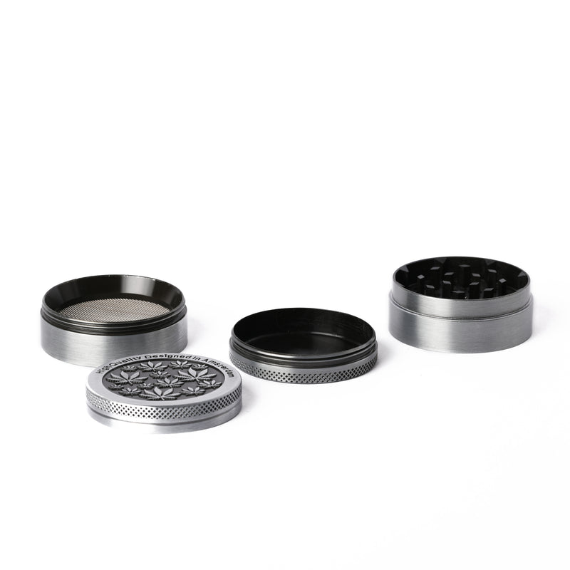 SILVER MULTI LEAF 50MM 4PC GRINDER - Sydney Vaporizers
