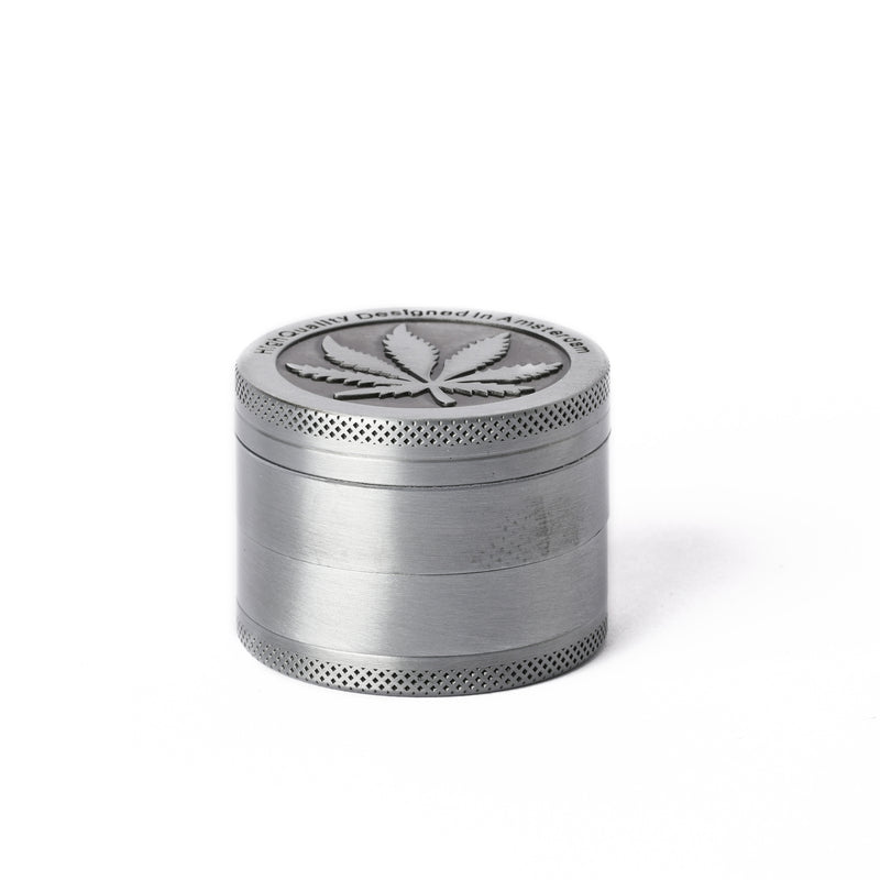 SILVER SINGLE LEAF 50MM 4PC GRINDER - Sydney Vaporizers