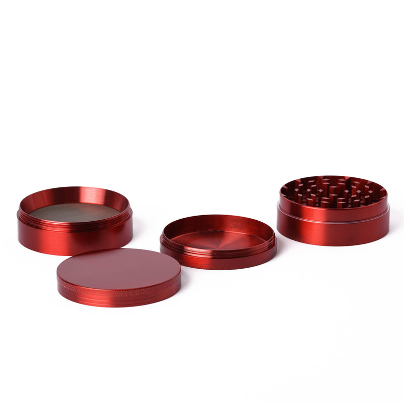 RED METAL 60MM 4PC GRINDER - Sydney Vaporizers